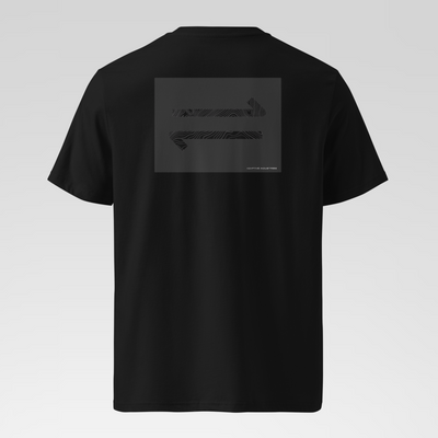 black t-shirt, rear, dtg graphic printed